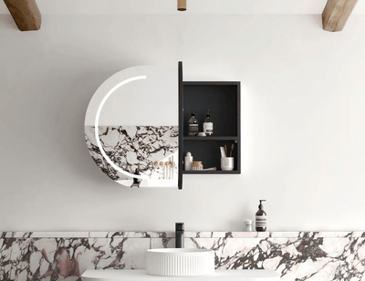 Otti Bondi 900mm LED Shaving Cabinet Black Oak - Sydney Home Centre