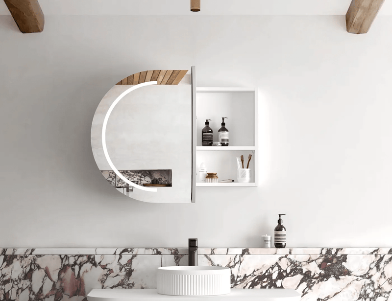 Otti Bondi 900mm LED Shaving Cabinet Matte White - Sydney Home Centre