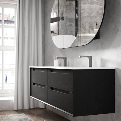 Otti Byron 1200mm Double Bowl Wall Hung Vanity Oak (Ceramic Top) - Sydney Home Centre