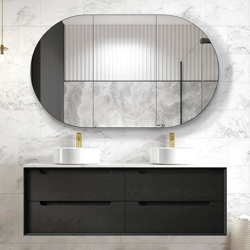 Otti Byron 1500mm Wall Hung Vanity Black Oak (Cabinet Only) - Sydney Home Centre