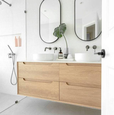 Otti Byron 1500mm Wall Hung Vanity Natural Oak (Marble Stone Top) - Sydney Home Centre