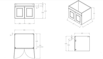 Otti Hampton Mark II 600mm Wall Hung Vanity Matte White (Cabinet Only) - Sydney Home Centre