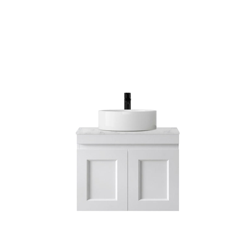 Otti Hampton Mark II 600mm Wall Hung Vanity Matte White (Marble Stone Top) - Sydney Home Centre