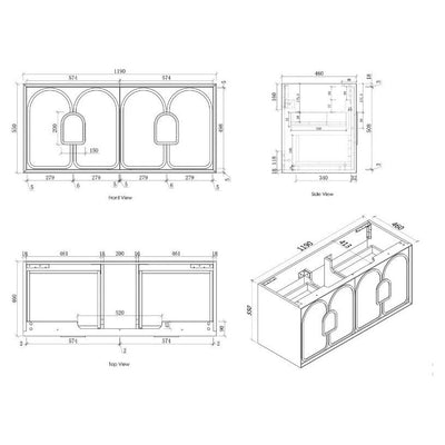 Otti Laguna 1200mm Vanity Natural American Oak (Cabinet Only) - Sydney Home Centre