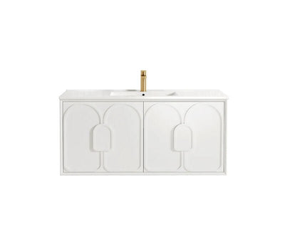 Otti Laguna 1200mm Vanity Satin White (Slimline Ceramic Top Gloss White) - Sydney Home Centre