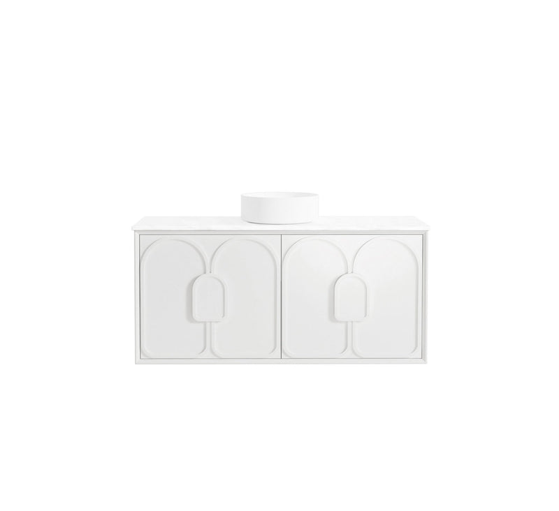 Otti Laguna 1200mm Vanity Satin White (Ultra Deluxe Stone Top) - Sydney Home Centre