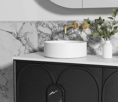 Otti Laguna 1500mm Vanity Black American Oak (Ultra Deluxe Stone Top) - Sydney Home Centre