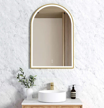 Otti LED Archie 900x600 Gold Metal Frame Mirror - Sydney Home Centre