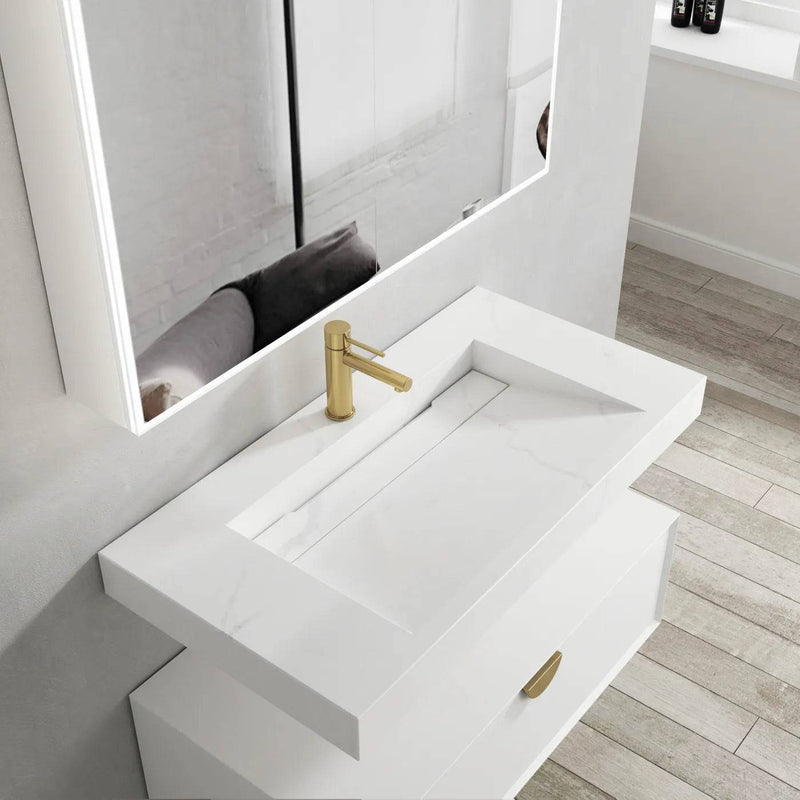 Otti Moonlight 900mm Solid Surface Wall Hung Basin - Sydney Home Centre