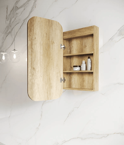 Otti Newport 900mm LED Shaving Cabinet Natural Oak - Sydney Home Centre