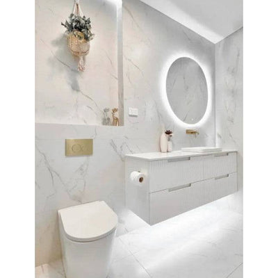 Otti Noosa 1500mm Wall Hung Vanity Matte White (Marble Stone Top) - Sydney Home Centre