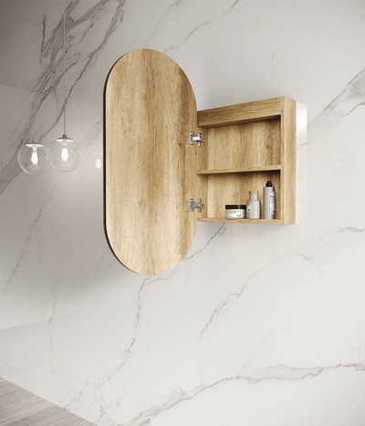 Otti Noosa 900mm LED Shaving Cabinet Natural Oak - Sydney Home Centre