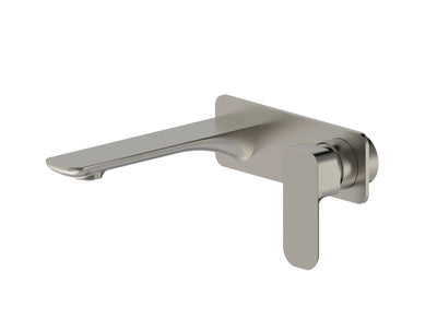 Otti Oskar Wall Basin Mixer Brushed Nickel - Sydney Home Centre