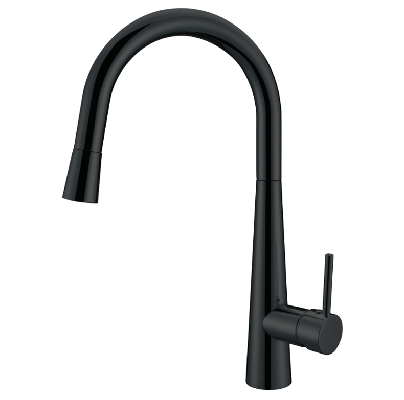 Otti Pull Out Kitchen Mixer 420 Matte Black - Sydney Home Centre