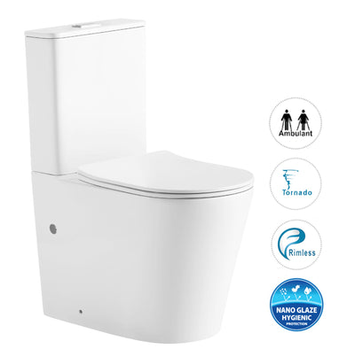 Otti Radiant Geberit Toilet Suite Slim Seat Matte White - Sydney Home Centre