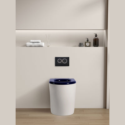 Poseidon Asta Care Wall Faced Floor Pan White & Blue - Sydney Home Centre