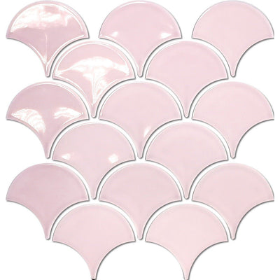 Pastel Pink Gloss Glazed Porcelain Fishscale - Sydney Home Centre