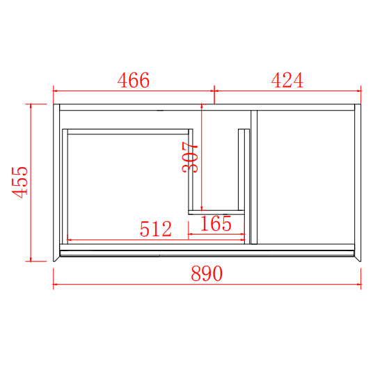 Poseidon Petra 900mm Left Drawer Wall Hung Vanity (Cabinet Only) - Sydney Home Centre