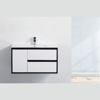 Poseidon Petra 900mm Left Drawer Wall Hung Vanity (Cabinet Only) - Sydney Home Centre