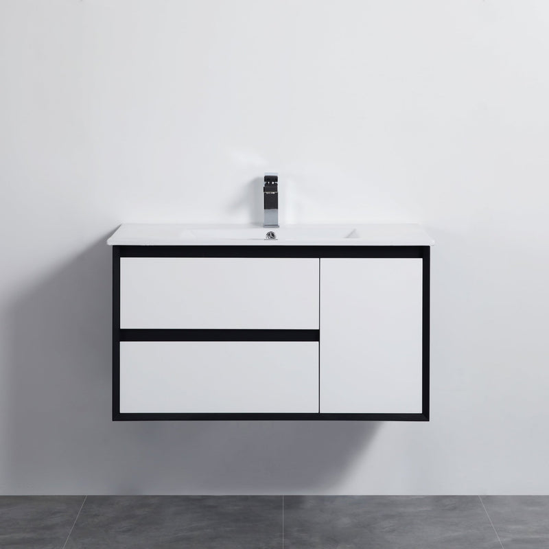 Poseidon Petra 900mm Left Drawer Wall Hung Vanity (Cabinet Only) - Sydney Home Centre