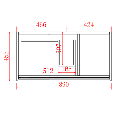 Poseidon Petra 900mm Left Drawer Wall Hung Vanity (Ceramic Top) - Sydney Home Centre