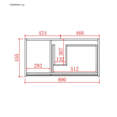 Poseidon Petra 900mm Right Drawer Wall Hung Vanity (Cabinet Only) - Sydney Home Centre