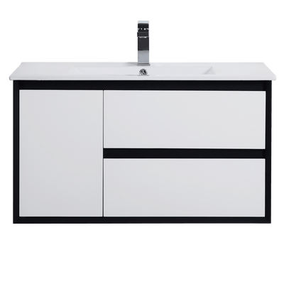 Poseidon Petra 900mm Right Drawer Wall Hung Vanity (Ceramic Top) - Sydney Home Centre