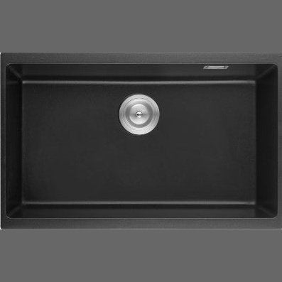 Poseidon Quartz Undermount 813mm Single Bowl Kitchen Sink Matte Black - Sydney Home Centre