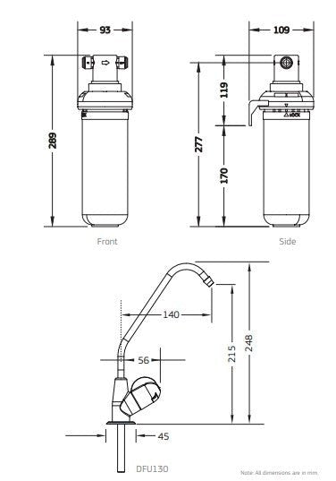 Puretec Quick - Twist Filter System with long reach faucet 5.5 lpm - Sydney Home Centre