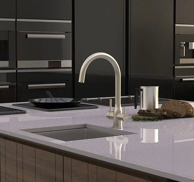 Puretec TRIPLA Elite 3 - in - 1 Gooseneck Mixer Tap Brushed Nickel - Sydney Home Centre