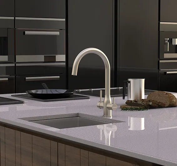 Puretec TRIPLA Elite 3 - in - 1 Gooseneck Mixer Tap Brushed Nickel - Sydney Home Centre