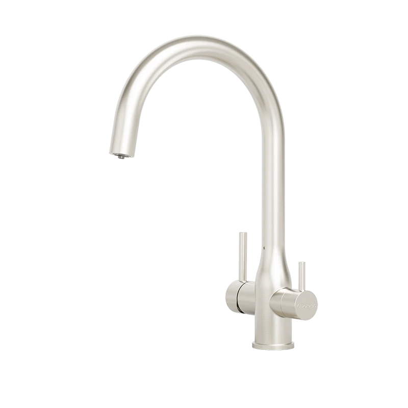 Puretec TRIPLA Elite 3 - in - 1 Gooseneck Mixer Tap Brushed Nickel - Sydney Home Centre