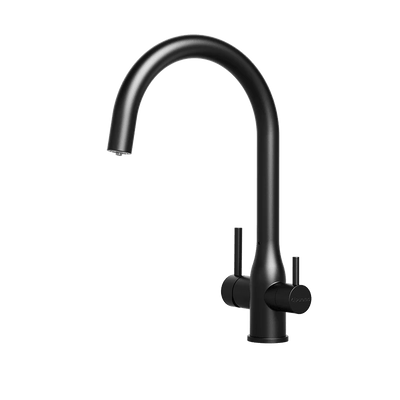 Puretec TRIPLA Elite 3 - in - 1 Gooseneck Mixer Tap Matte Black - Sydney Home Centre