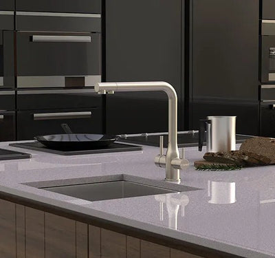 Puretec TRIPLA Elite 3 - in - 1 Straight Mixer Tap Brushed Nickel - Sydney Home Centre