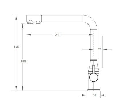 Puretec TRIPLA Elite 3 - in - 1 Straight Mixer Tap Gunmetal - Sydney Home Centre