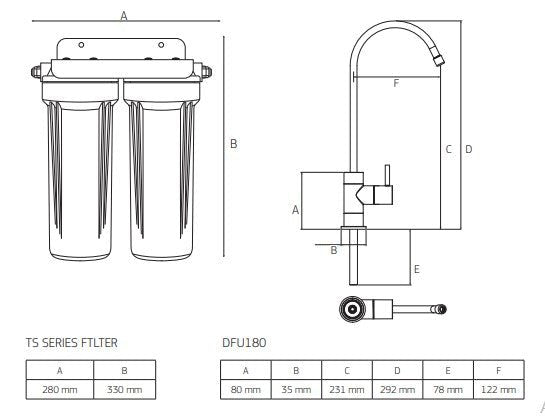 Puretec Twin Undersink System cyst reduction with PX051/CB951 - Sydney Home Centre