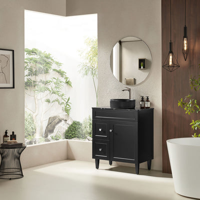 Ceto Harrington 750mm Left Hand Drawer Freestanding Vanity Matte Black (Cabinet Only) - Sydney Home Centre