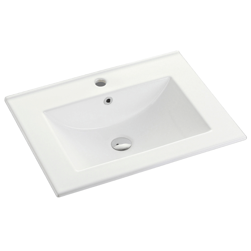 Riva Bali 600mm Matte White Single Bowl Wall Hung Vanity (Handy Ceramic Top) - Sydney Home Centre