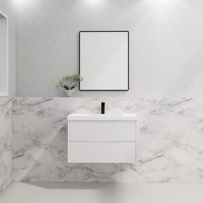 Riva Bali 900mm Matte White Single Bowl Wall Hung Vanity (Cabinet Only) - Sydney Home Centre