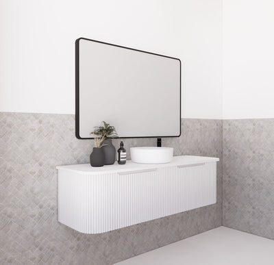 Riva Bergen 1500mm Matte White Single Bowl Wall Hung Vanity (Cabinet Only) - Sydney Home Centre