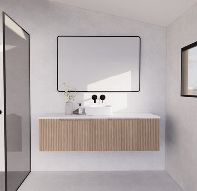 Riva Vienna 1500mm American Oak Single Bowl Wall Hung Vanity (Cabinet Only) - Sydney Home Centre