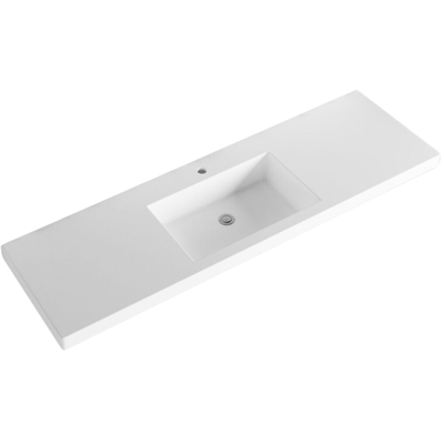 Riva Vienna 1500mm Matte White Single Bowl Wall Hung Vanity (Volvo Polymarble Top) - Sydney Home Centre