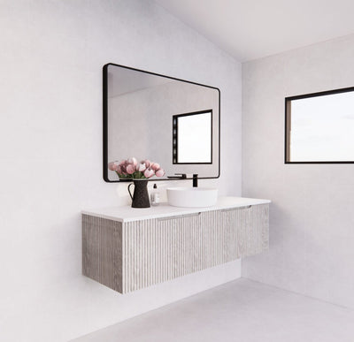 Riva Vienna 1500mm White Oak Single Bowl Wall Hung Vanity (Carrara Stone top) - Sydney Home Centre