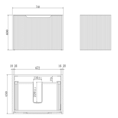 Riva Vienna 750mm American Oak Single Bowl Wall Hung Vanity (Cabinet Only) - Sydney Home Centre