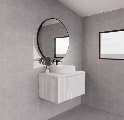 Riva Vienna 750mm Matte White Single Bowl Wall Hung Vanity (Cabinet Only) - Sydney Home Centre