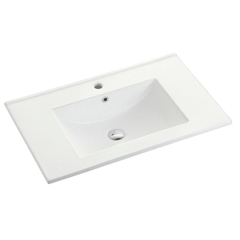 Riva Vienna 750mm Matte White Single Bowl Wall Hung Vanity (Handy Ceramic Top) - Sydney Home Centre