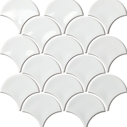 White Gloss Glazed Porcelain Fishscale - Sydney Home Centre