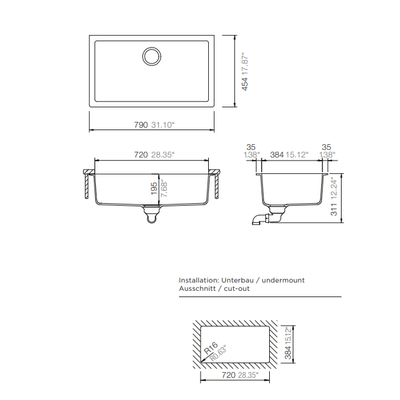 Schock Signus Large Single Bowl Undermount Polaris - Sydney Home Centre