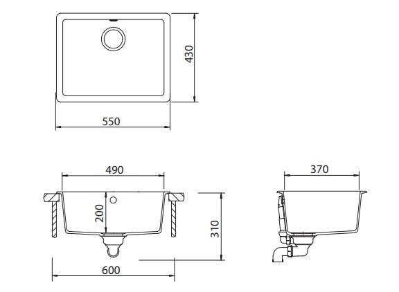 Schock Quadro Large Sink Bowl Alpina - Sydney Home Centre