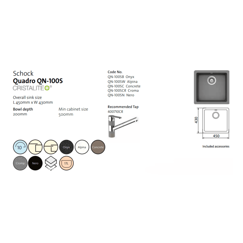 Schock Quadro Single Bowl Alpina - Sydney Home Centre